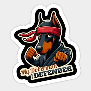 Ninja Doberman Sticker